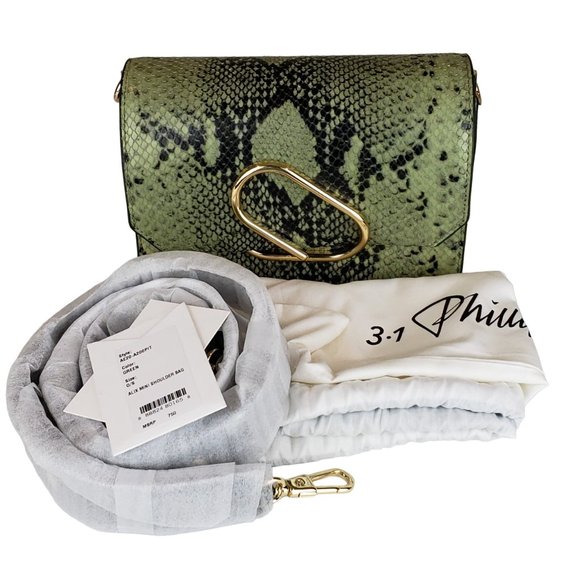 3.1 Phillip Lim Bags 3 Phillip Lim Green Snakeskin Alix Mini
